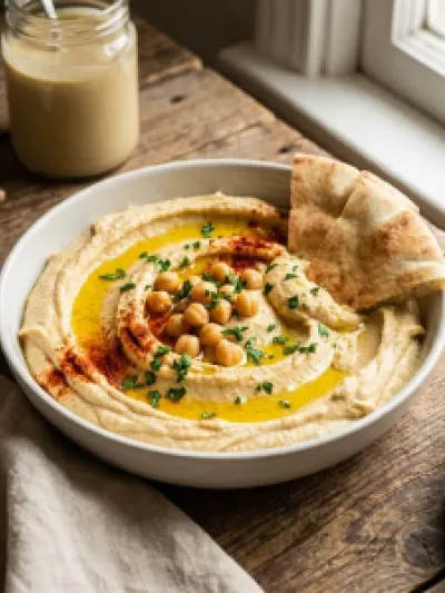 Creamy Hummus from Scratch
